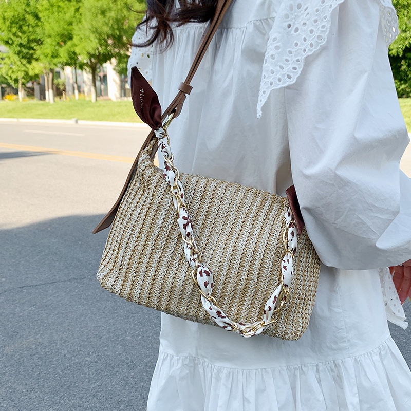 Túi Đeo Vai Đan Rơm Thời Trang Dễ Phối Đồ Cho Nữ