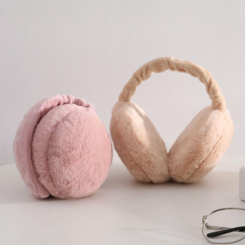 Chụp Tai Giữ Ấm Dày Dặn Màu Sắc Đơn Giản Gấp Gọn Tiện Dụng Cho Nữ