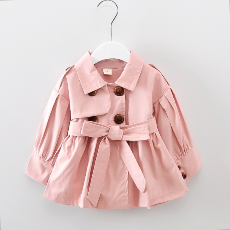 Áo khoác cotton có nơ dễ thương cho bé gái