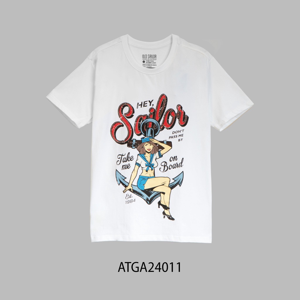 Áo Thun Nam Tay Ngắn Trắng Đen Big Size TEE HEY SAILOR Áo Phông Họa Tiết Full Size Cho Nam Lên Tới 160kg
