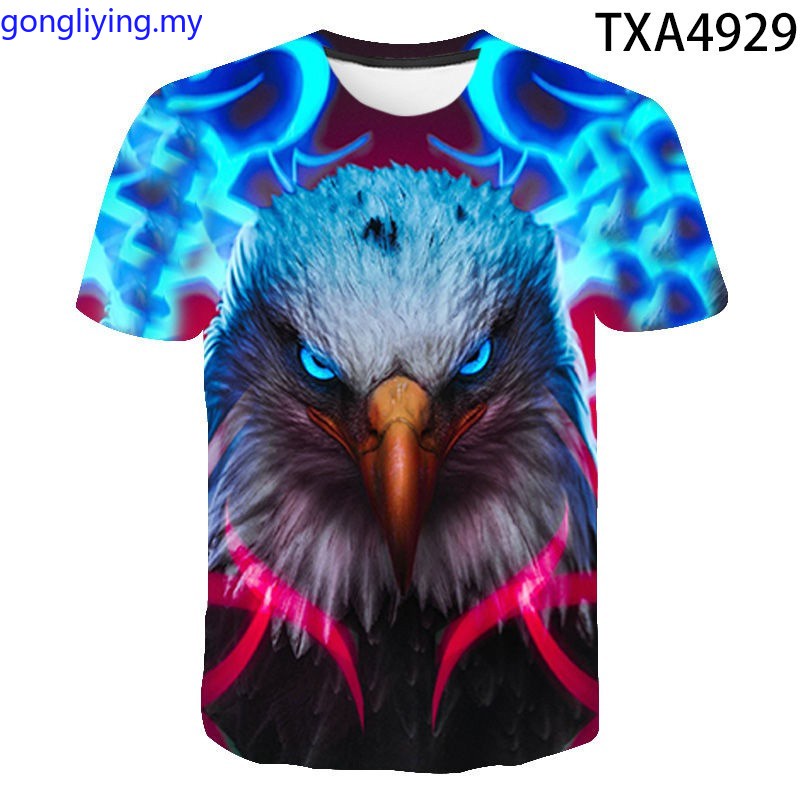 Áo Thun Ngắn Tay In Hình Đại Bàng 3d Mới Cho Nam Nữ