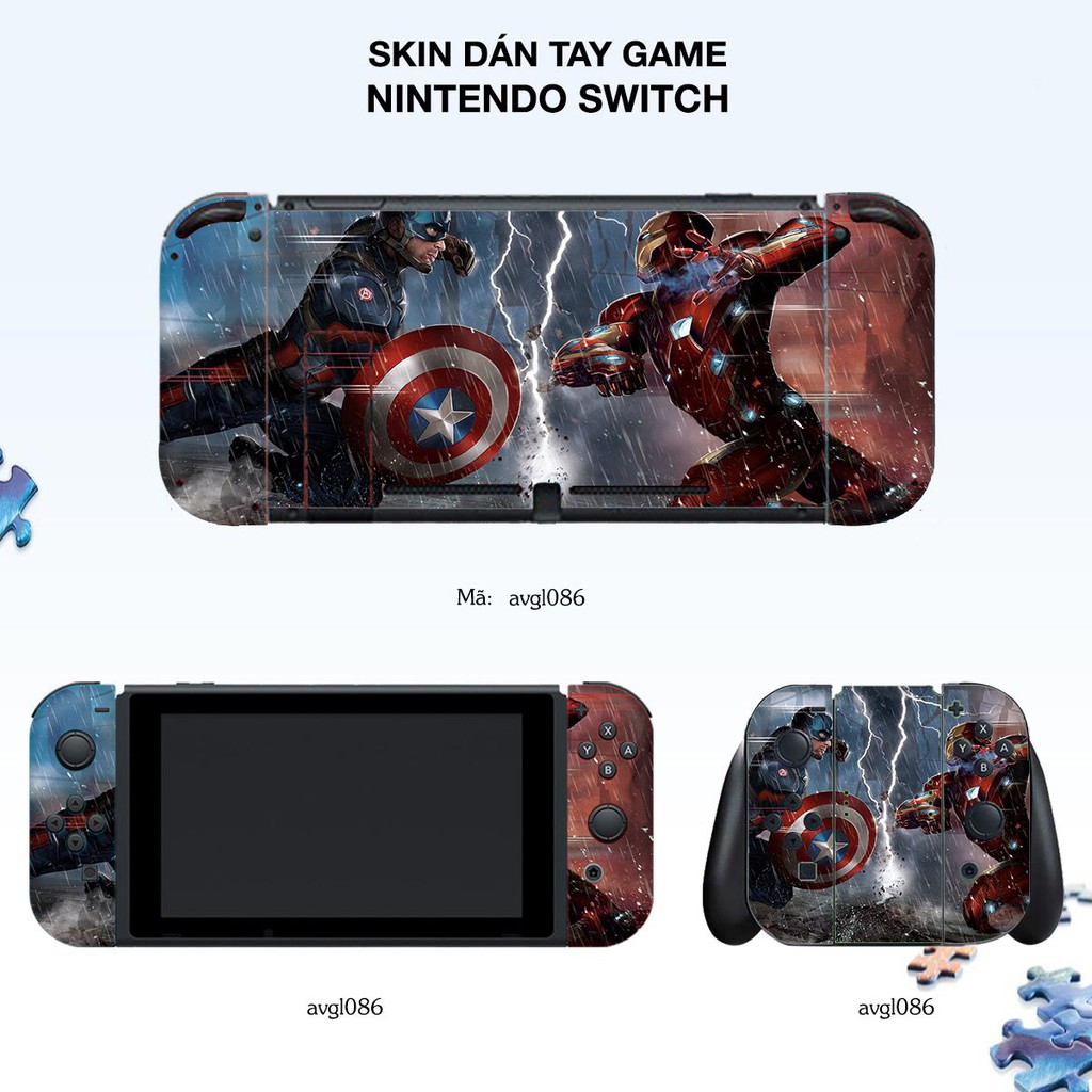 Skin dán máy Nintendo Switch in hình Siêu Anh Hùng Siêu Đẹp [ Nhiều Hình ]