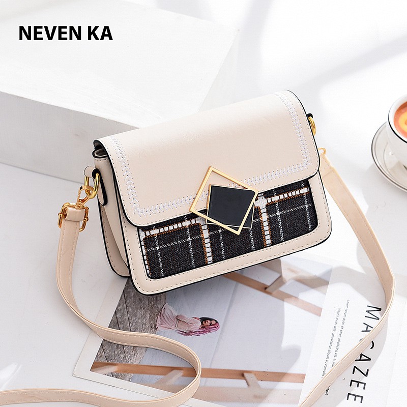 [Mã BMLTA50 giảm 10% đơn 150K] Túi đeo chéo phối dạ xinh xắn thương hiệu NEVENKA N1819