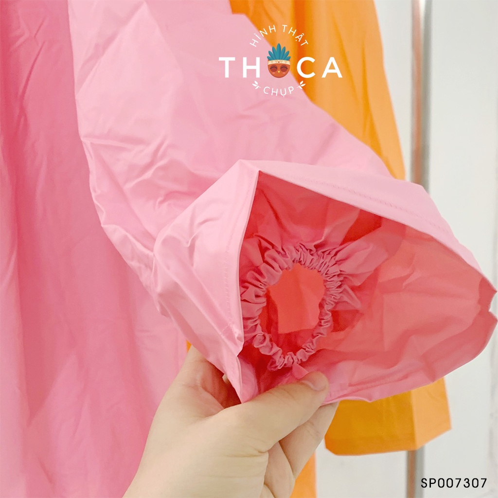 Áo mưa dây kéo 1 người hoạ tiết xinh xắn THOCA HOUSE freesize 2 màu hồng, cam