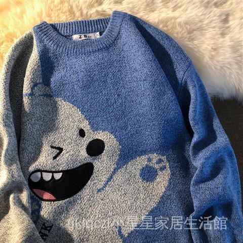 Áo Sweater Dệt Kim Cổ Tròn In Họa Tiết Màu Sắc Thời Trang Thu Đông Phong Cách Hàn Quốc Cho Nam Và Nữ