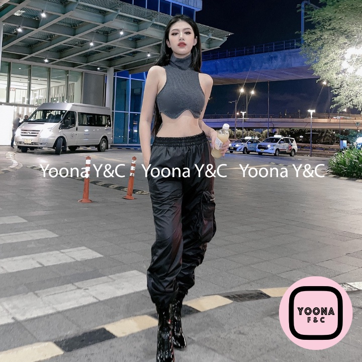 Áo Crop Cổ Lọ Viền Lai Xám Chuột 3280 Freesize Thiết Kế Sát Nách Sành Điệu Độc Đáo Cho Những Cô Nàng Cá Tính