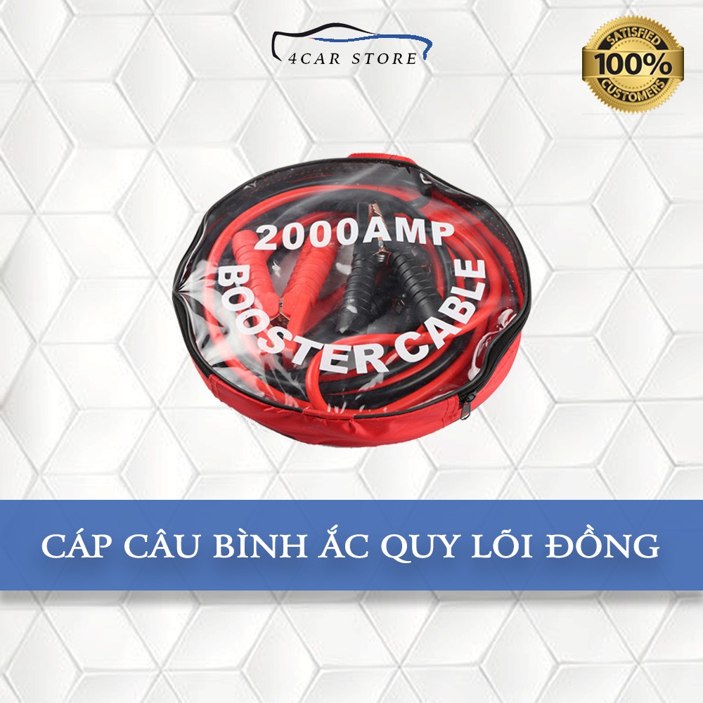 Dây Câu Bình Ắc Quy Ô Tô Lõi Đồng SIÊU TO - 1000A/2000A, Kích Điện Ắc Quy Cứu Hộ Ô Tô 2 Mét