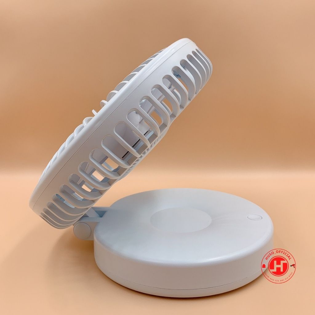 Quạt tích điện mini HUSO F0396 để bàn, đa năng pin dung lượng 3000mAh