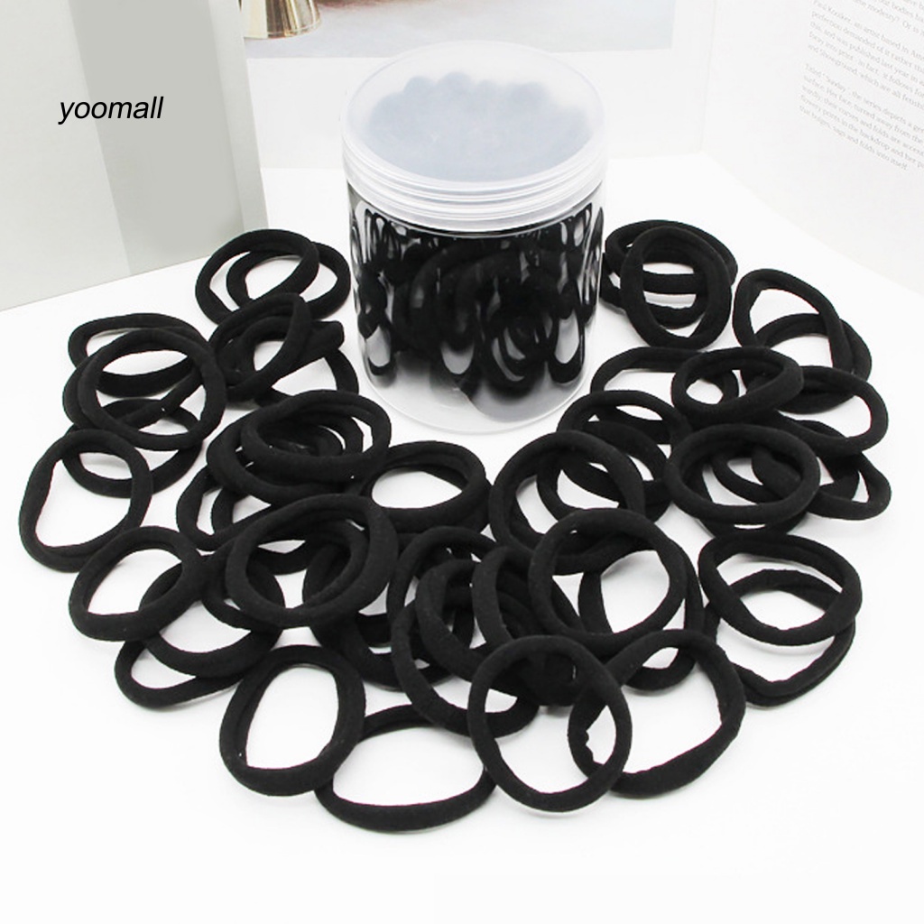 Hộp 50 Dây Buộc Tóc Đuôi Ngựa Màu Sắc Nhã Nhặn Dành Cho Nữ