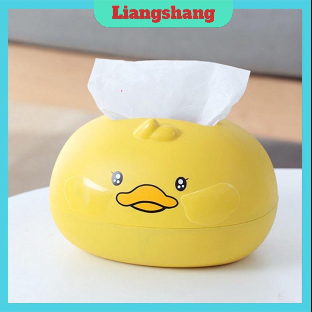 Hộp đựng giấy hình chú vịt vàng - Hộp khăn giấy để bàn hoạt hình dễ thương tiện dụng