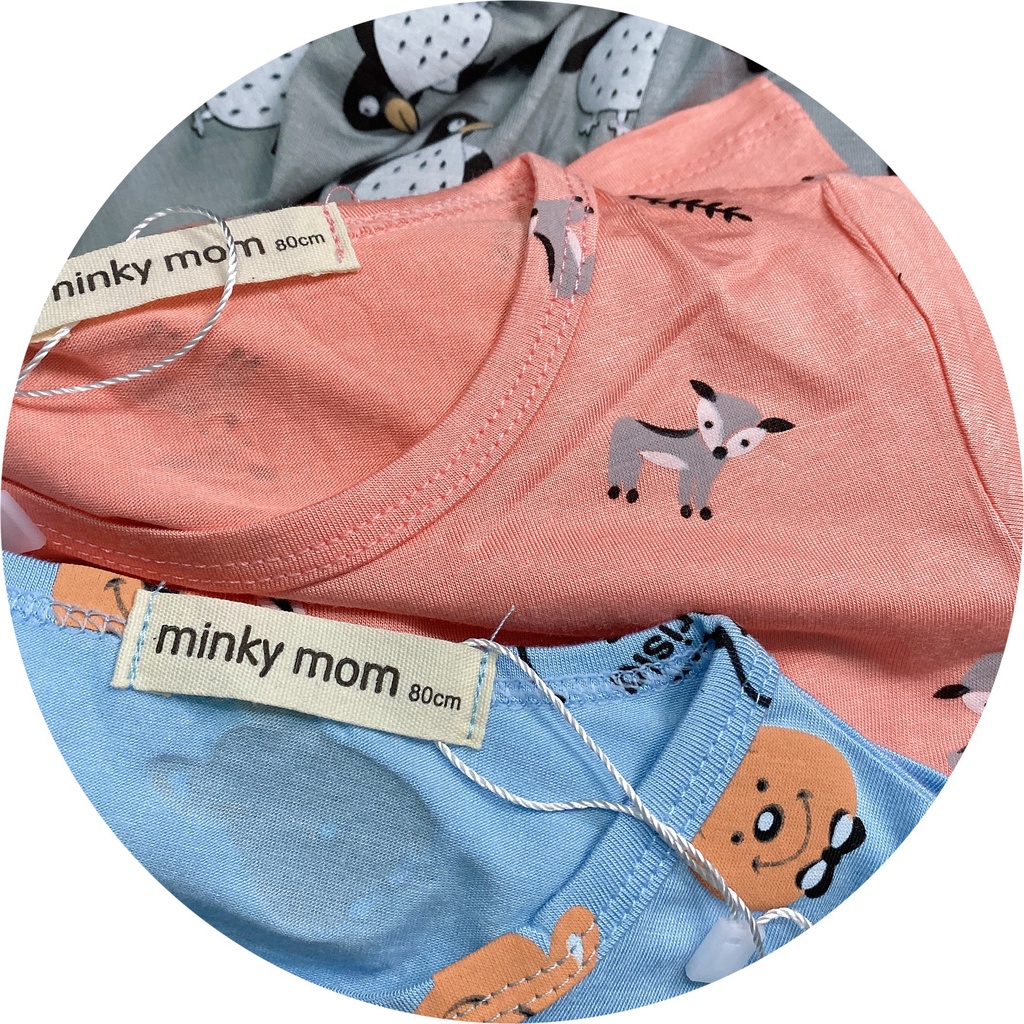 Bộ Cộc Tay Thun Lạnh Cho Bé Trai Bé Gái Minky Mom In Hình Động Vật Dễ Thương, Bộ Quần Áo Cho Bé Mặc Nhà - TN1