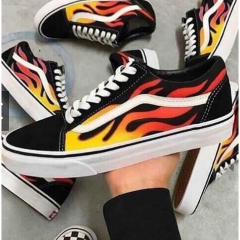 [F⚡️ASH SALE] Giày Sneaker vans lửa nam nữ thấp cổ