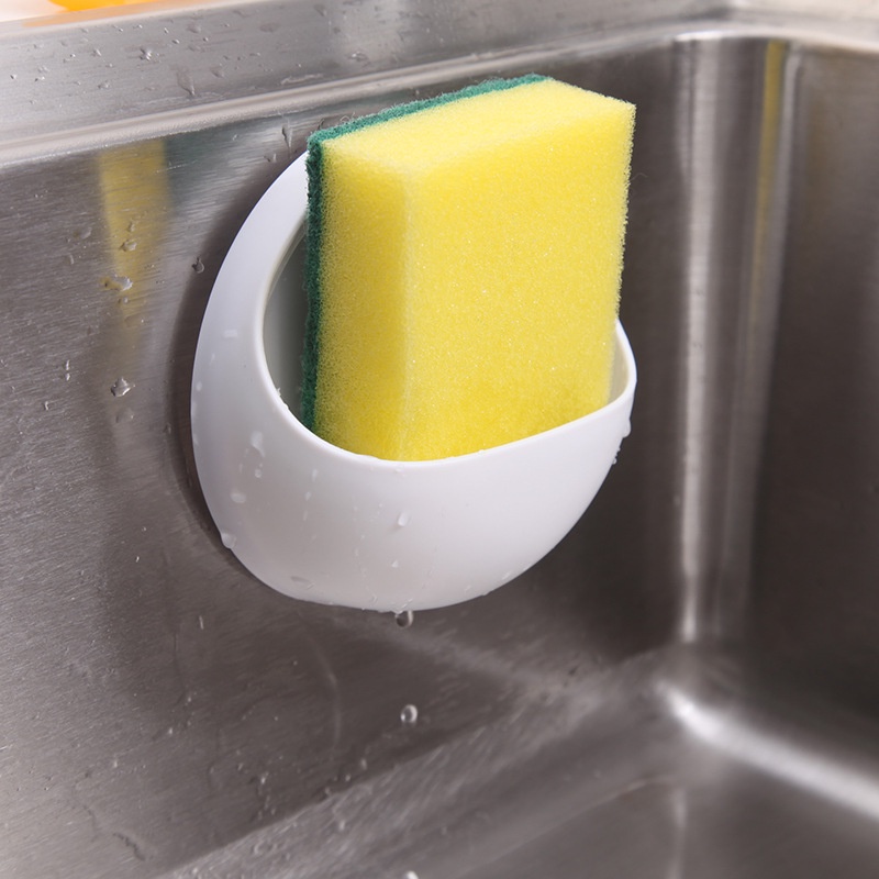 Set 2 Khay Đựng Miếng Rửa Chén/ Đồ Dùng Nhà Bếp Thiết Kế Giác Hút Tiện Dụng Cho Nhà Bếp