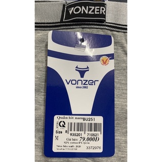 Quần lót nam briefs VONZER BU 251, chất cotton