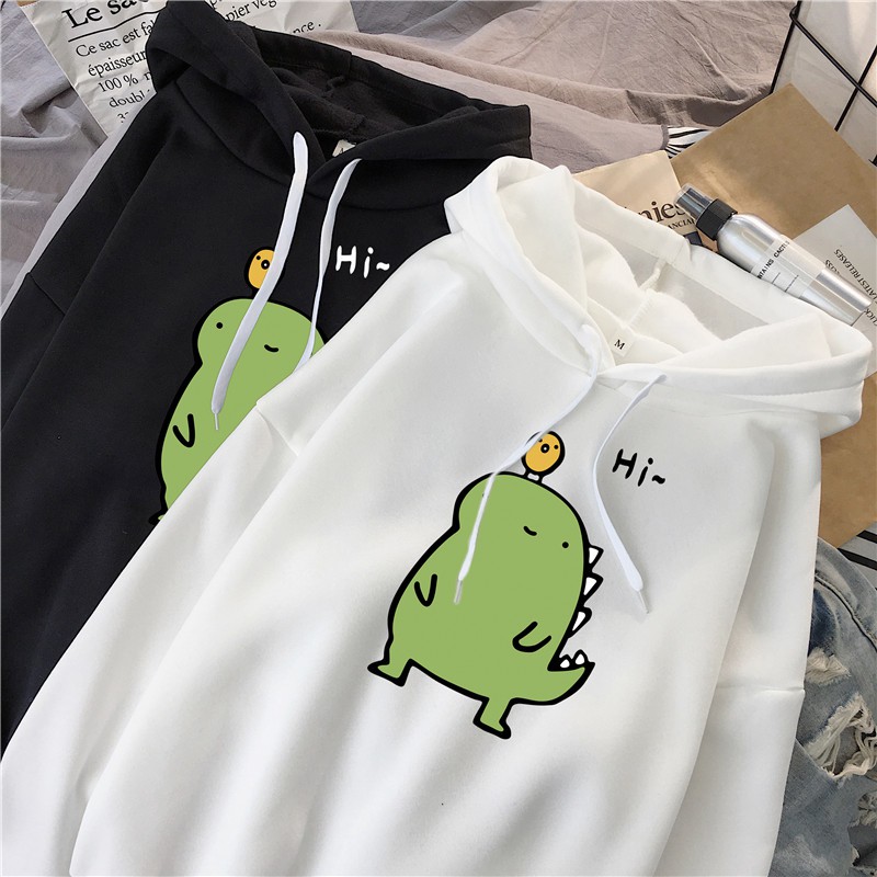 Áo hoodie unisex khủng long SAY HI hot trend Hàn Quốc E057