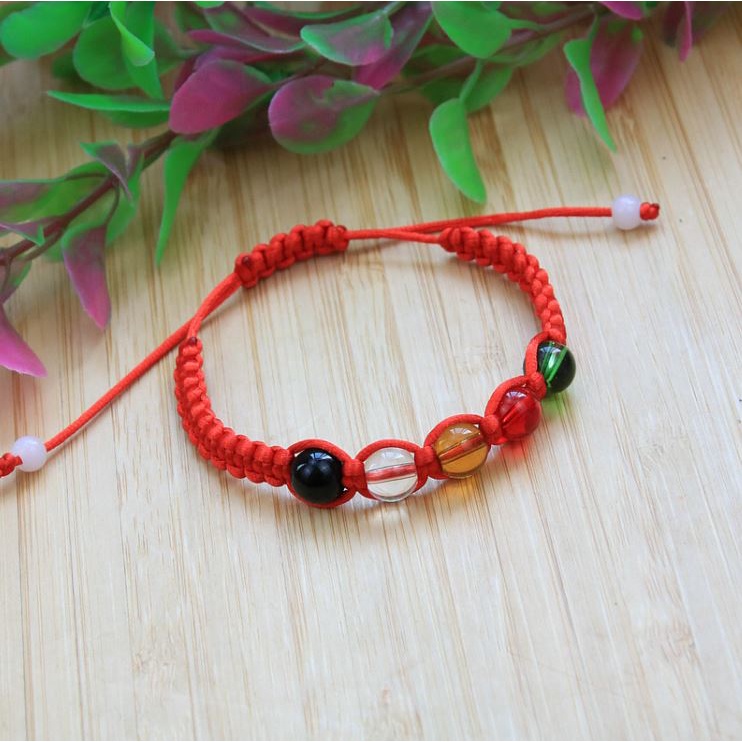Vòng Tay Pha Lê Chỉ Ngũ Sắc