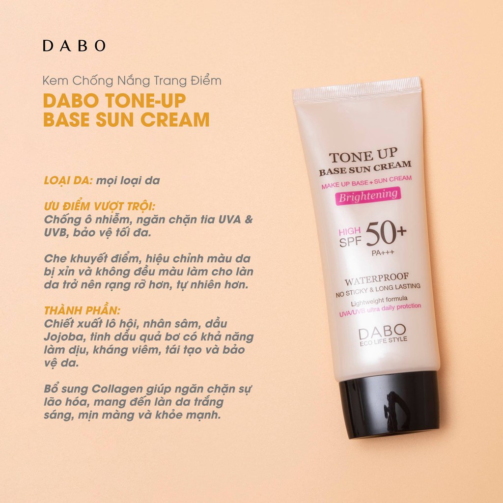 Kem chống nắng tone up DABO Tone Up Base Sun cream