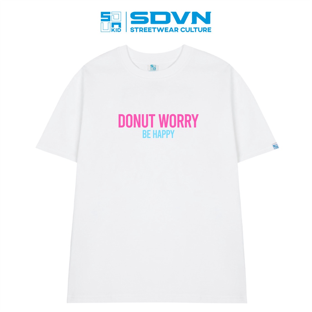 Áo Thun Trẻ Em - Cotton 100% Unisex form rộng Local Brand SDVN DONUT WORRY