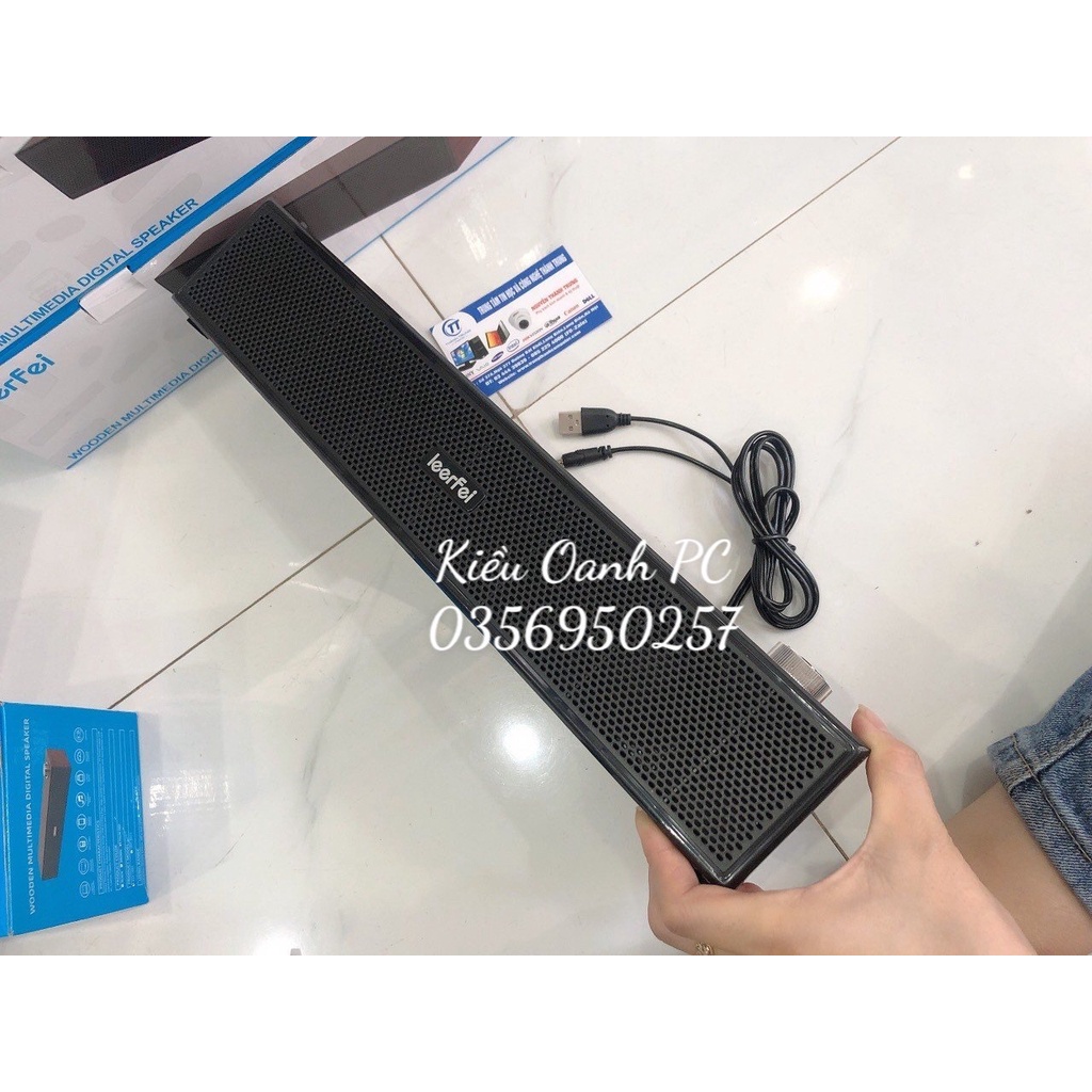 Loa gỗ dài, Loa gỗ vi tính 2.0 để bàn Leerfei E-350T Công Suất Lớn Dùng Cho Máy Vi Tính PC, Laptop, Tivi - Nghe siêu hay