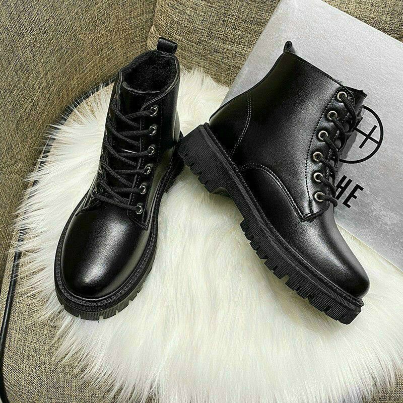 (FULL HỘP- LÓT LÔNG)Giày boots nữ  buộc dây kiểu dáng chiên binh vô cùng cá tính và phong cách | BigBuy360 - bigbuy360.vn