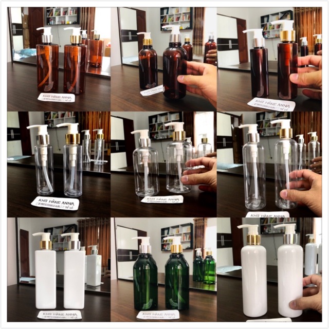 VÒI NHẤN NHỎ GIỌT Xi vàng/ xi Bạc- Chai nhựa Vòi Ấn- Chai Vòi nhấn đựng dầu gội, Xịt nhỏ giọt 100ml / 200ml/ 300ml