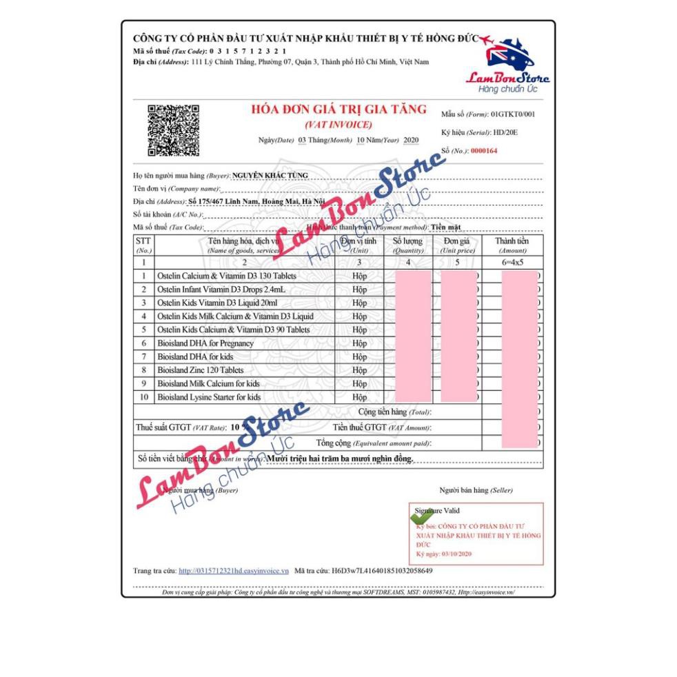 Calcium & Vitamin D3, CANXI BẦU, Canxi Ostelin cho bà bầu và sau sinh 130 viên - Xuất xứ Úc