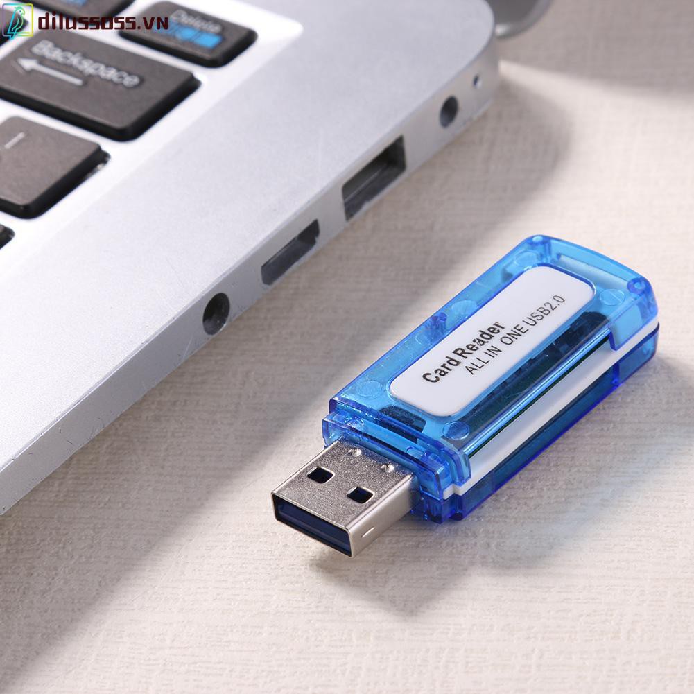 Đầu Đọc Thẻ Nhớ Dilusss 4 Trong 1 Usb 2.0 All In One Cardreader Cho Micro Sd Tf M2