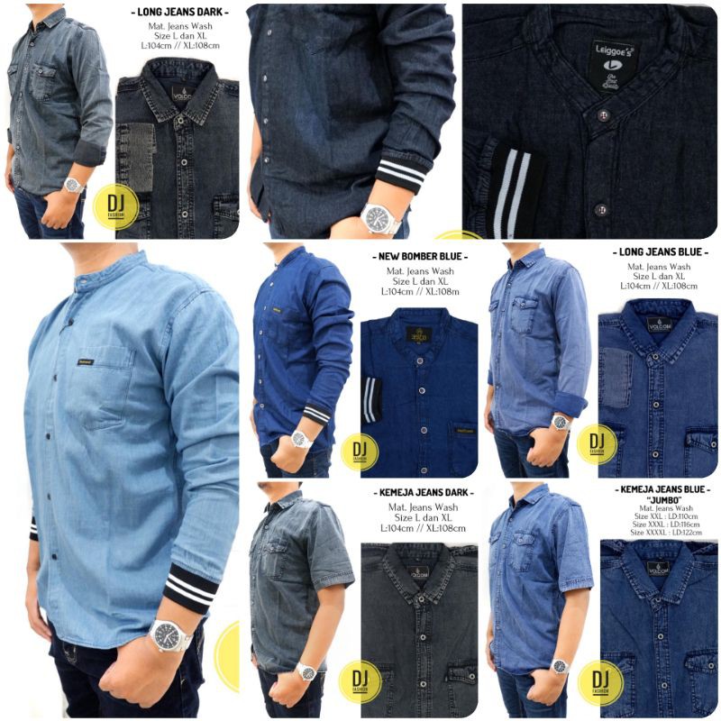 Áo Sơ Mi Nam Vải Jean Viền DENIM SIZE L - XXXL
