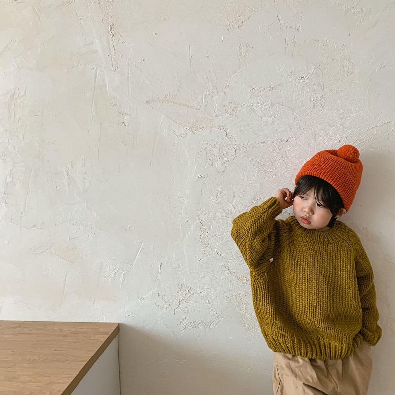 ÁO LEN TRƠN HÀN QUỐC DÀNH CHO BÉ GÁI VÀ BÉ TRAI SIZE 80-120 TỪ 1 ĐẾN HƠN 5 TUỔI