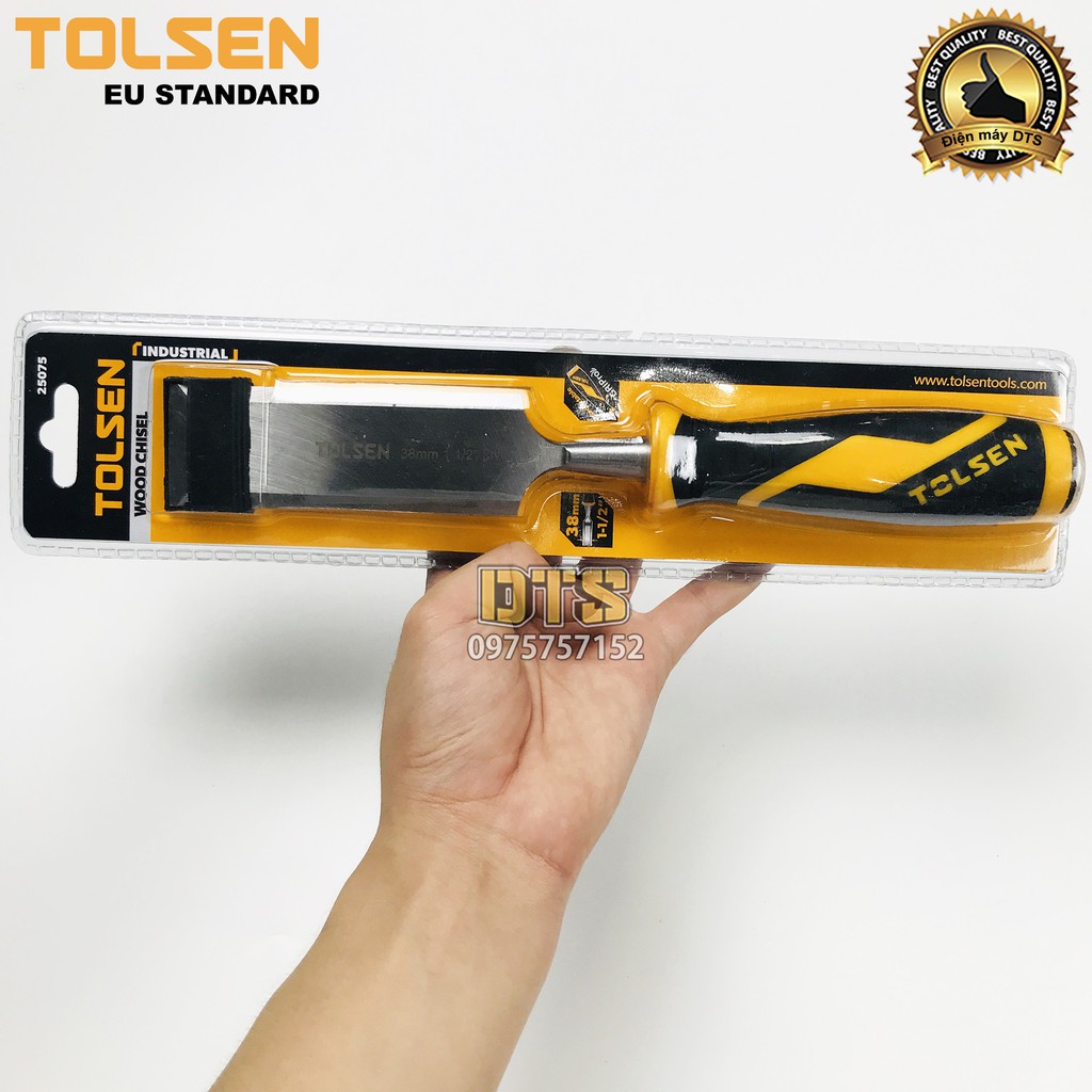 Đục gỗ mũi dẹt cầm tay chuẩn công nghiệp TOLSEN 38mm (1-1/2 inch) - Tiêu chuẩn xuất khẩu Châu Âu