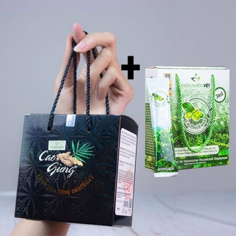 Combo Cao gừng tan mỡ Thiên Nhiên Việt 250GR và Cà Phê Kháng Mỡ hộp 10 gói