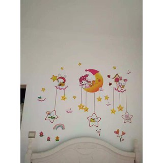 decal dán tường thỏ trắng