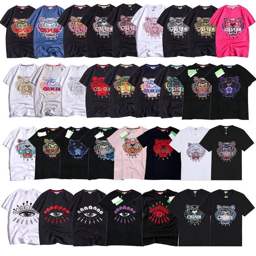 Áo Thun Cotton Tay Ngắn Họa Tiết Thêu Cổ Điển Thời Trang Mùa Hè Cho Cặp Đôi