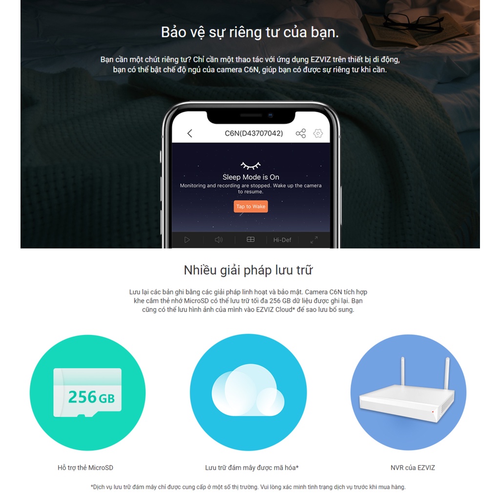 Camera WiFi Ezviz C6N 2K / FullHD, Đàm Thoại 2 Chều, Xoay 360 - Chính Hãng