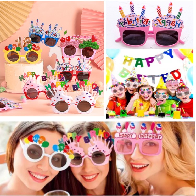 Mắt kính gắn chữ Happy Birthday trang trí tiệc Mắt Kính thời trang Happy Birthday, Phụ Kiện Trang Trí Sinh Nhật Hot 2022