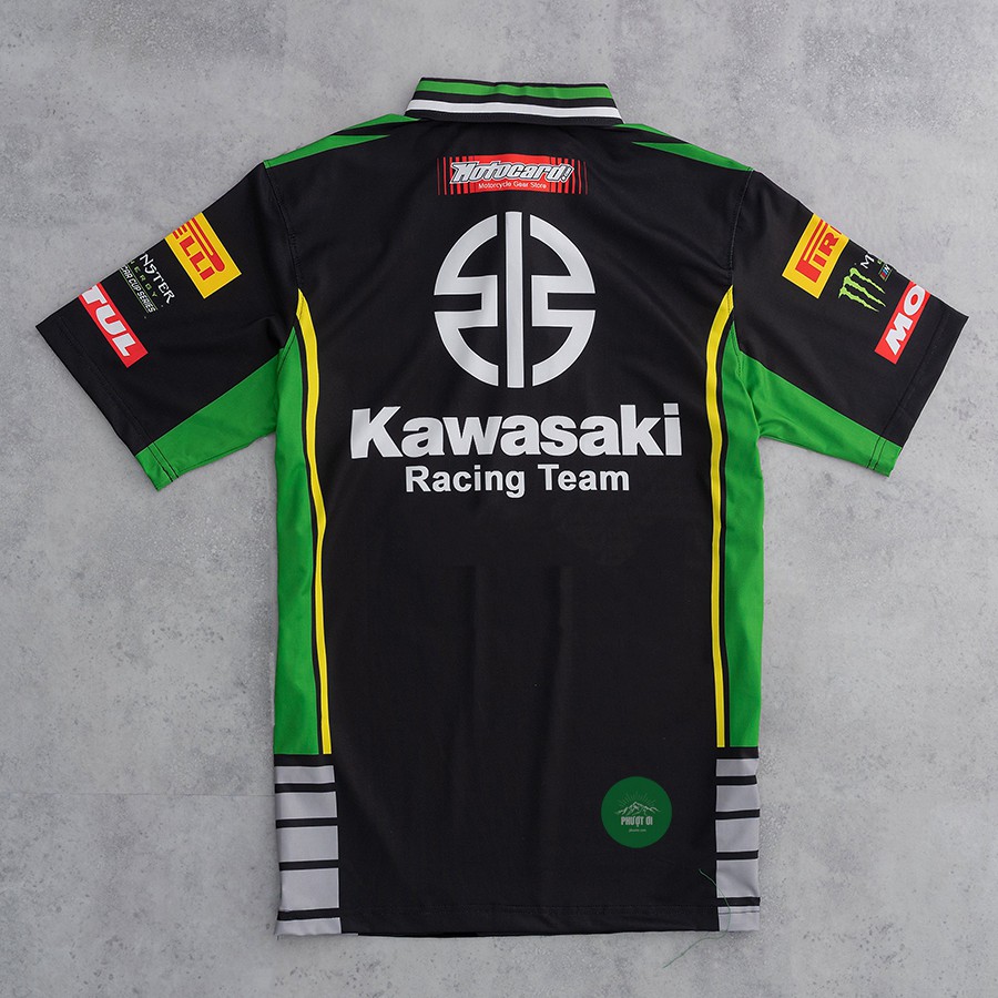 Áo thun nam có cổ Kawasaki in chuyển nhiệt cao cấp phong cách thể thao