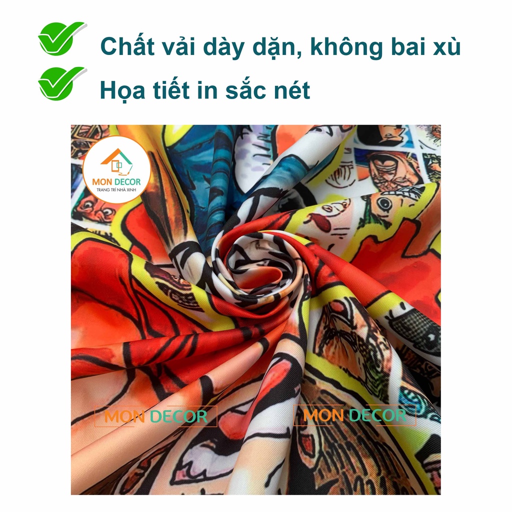 Tranh Vải Decor Họa Tiết Cá Voi size 75x100cm - Thảm vải treo tường cá Voi
