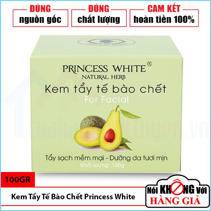 [CHÍNH HÃNG] Kem Tẩy Tế Bào Chết Da Mặt Chiết Xuất Trái Bơ Princess White Bán Chạy | Làm Sạch Sâu Da | Sang Da |Ngừa Mụn