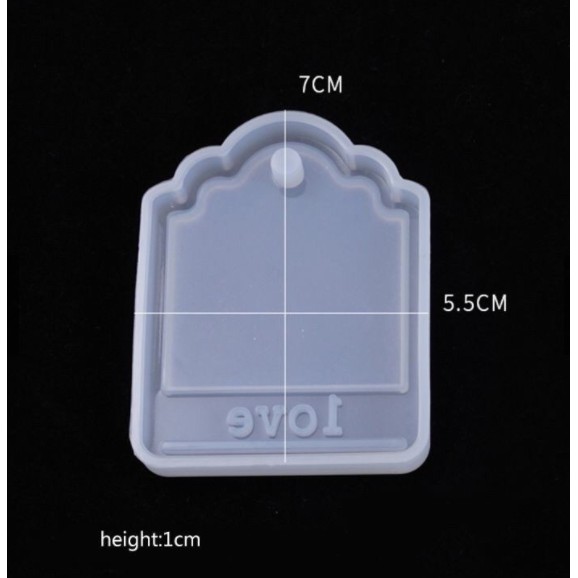 Khuôn móc khóa resin Love có lỗ sẵn