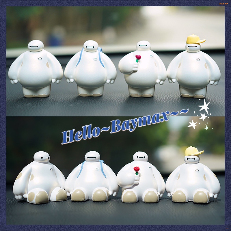 Bộ 4 Búp Bê Baymax Hoạt Hình Sáng Tạo Có Chân Đế Điện Thoại Chống Trượt Trang Trí Nội Thất Xe Hơi