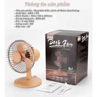 QUẠT BÀN CỔ ĐIỂN RETRO OSCILLATING F27