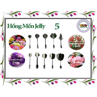 Kim làm thạch rau câu 3D Hoa Mười Giờ, Thu Hải Đường, Mẫu Đơn, Hoa Trà (bộ 10 kim SET 35)