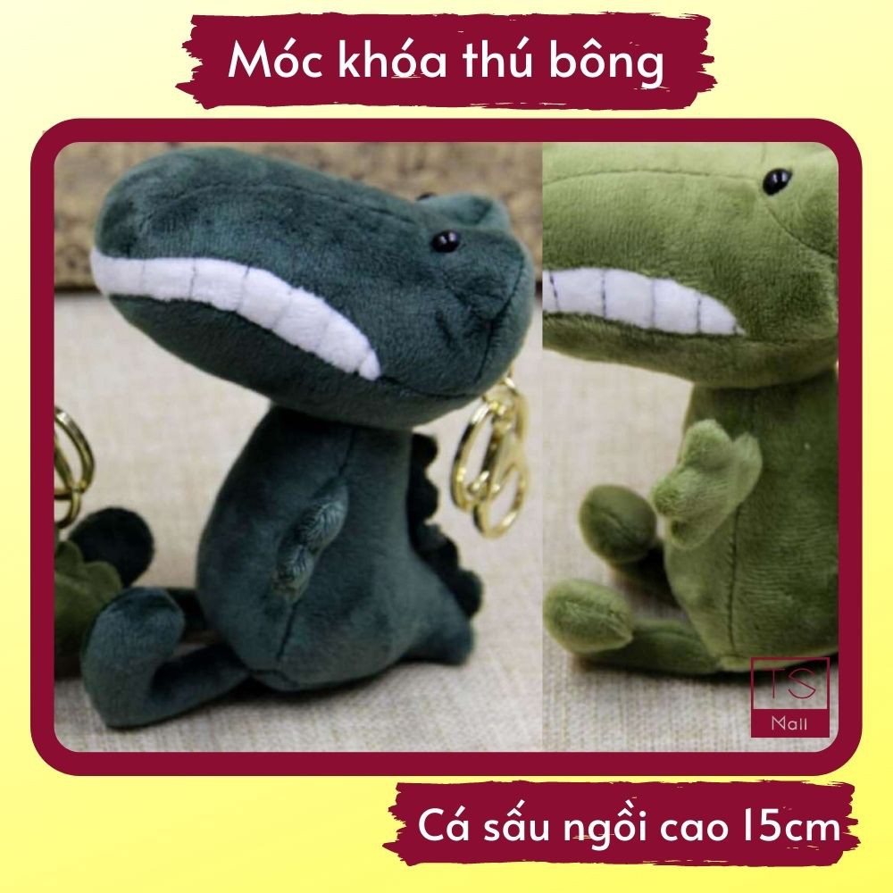 Móc khóa thú bông Cá Sấu Cute cao 15 cm làm móc chìa khóa, balo, túi xách