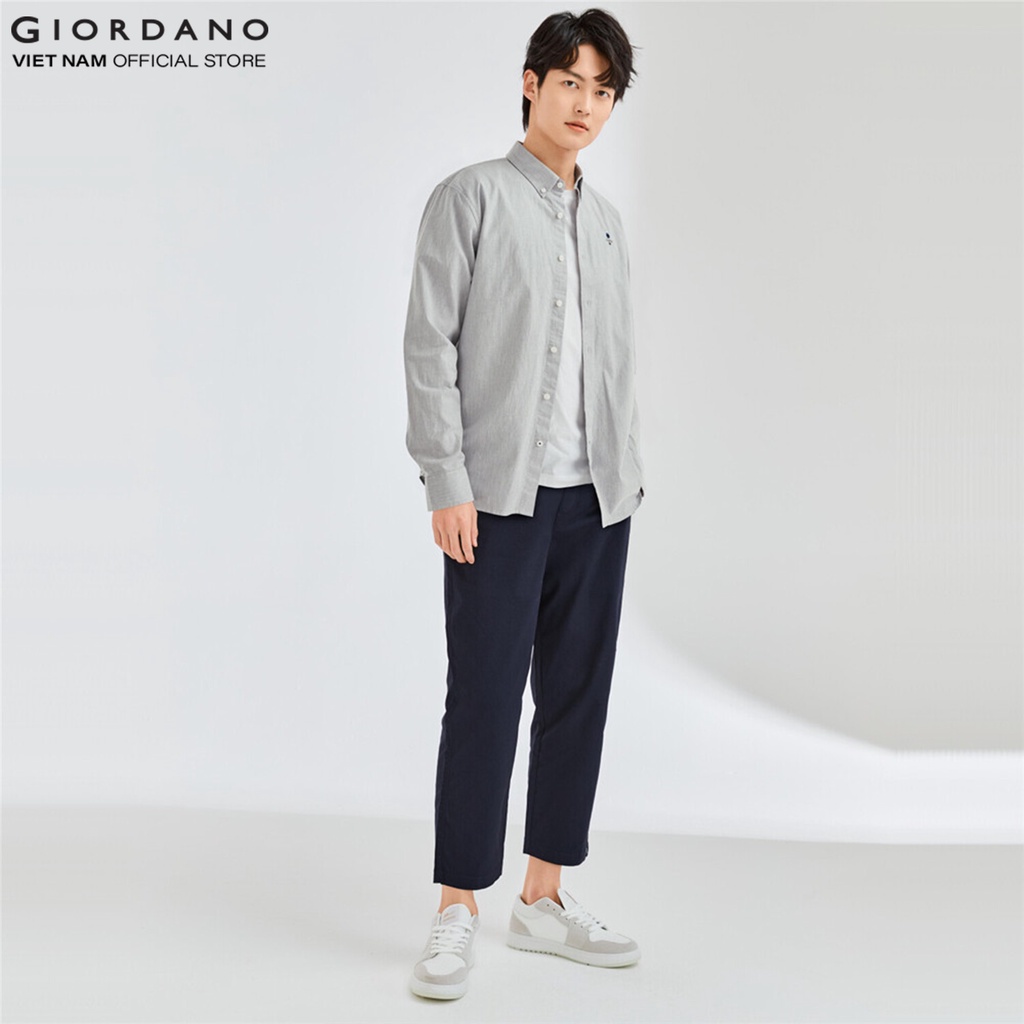 Áo Sơ Mi Oxford Nam Dài Tay Logo Classics Giordano 01040043