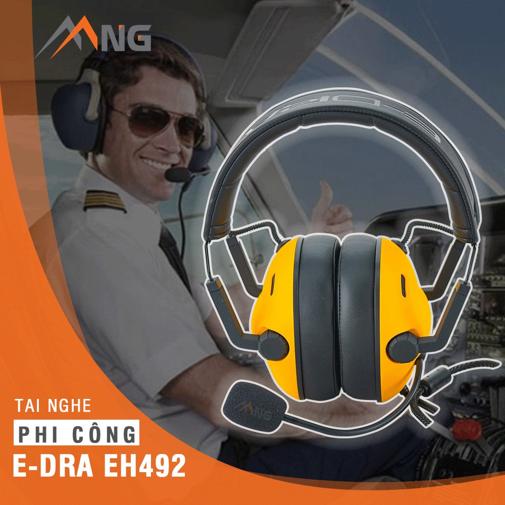 Tai nghe chụp tai chơi game có dây Edra EH492 dành cho game thủ,có micro, màu đen, trắng, hồng, vàng