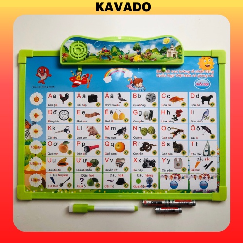 Bảng chữ cái điện tử 5 tờ luyện nói song ngữ thông minh cho bé KAVADO BDT01 hàng loại 1 đẹp rõ nét