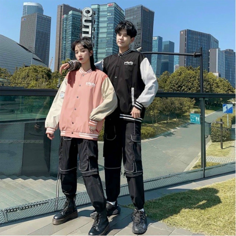 Áo khoác bomber nam nữ Unisex cao cấp 2 lớp dày dặn, áo khoác dù phao đẹp form rộng mặc đôi, couple màu đen K039