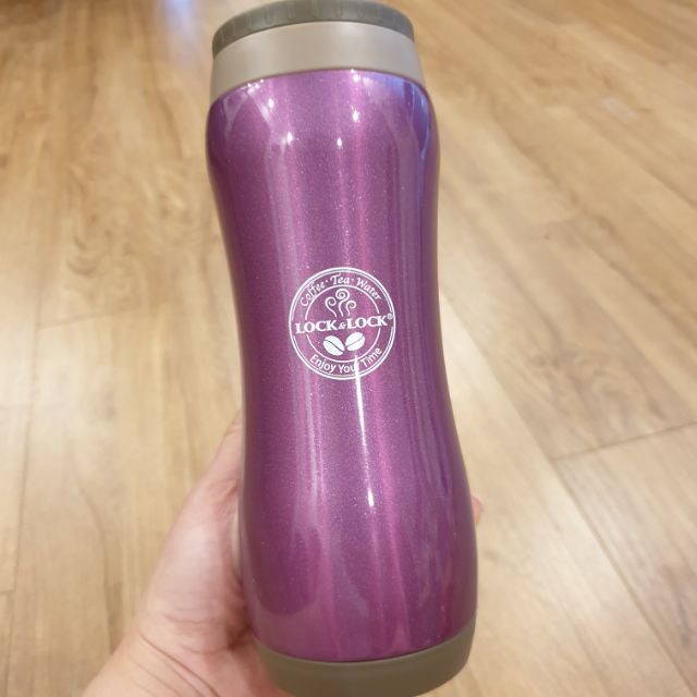 Bình giữ nhiệt grip tumbler màu tím violet 370ml lock and lock có sẵn