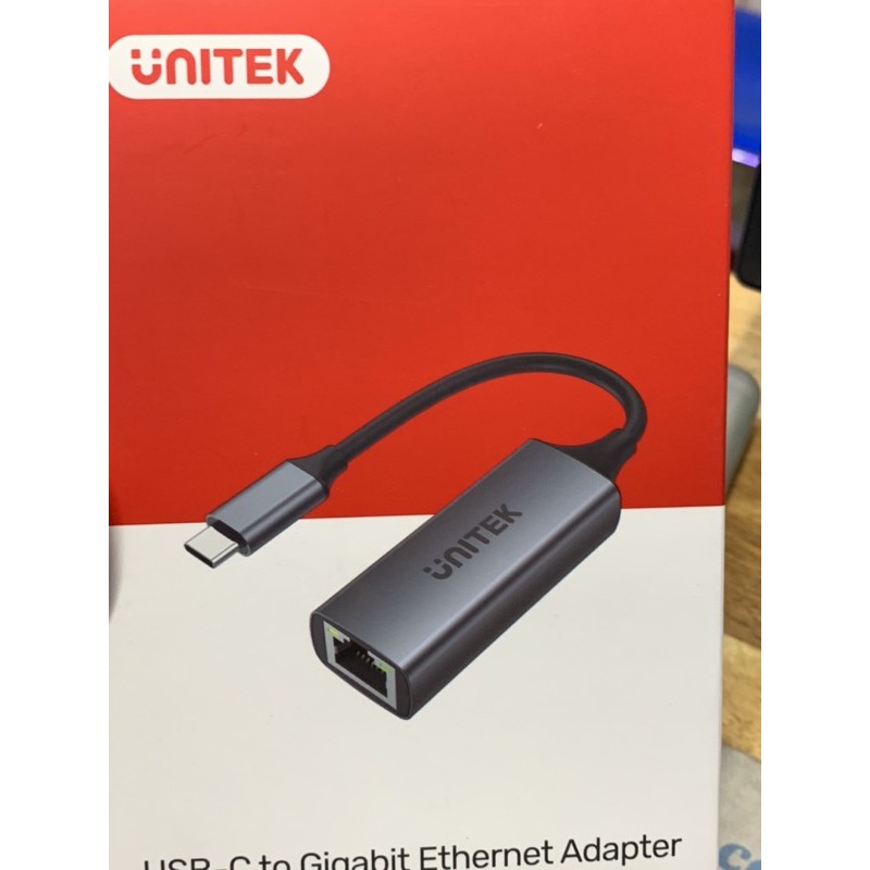 CÁP CHUYỂN USB TYPE-C RA LAN UNITEK U1312A - USB-C to 1GB Ethernet 5Gbps Aluminium Adapter