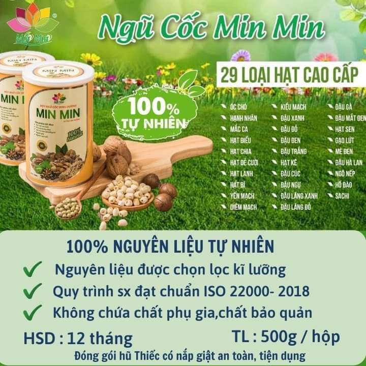 [TẶNG HÚT MŨI] Bột ngũ Cốc Lợi Sữa Min Min 29 loại Hạt (500GAM) tăng sức đề kháng thumbnail